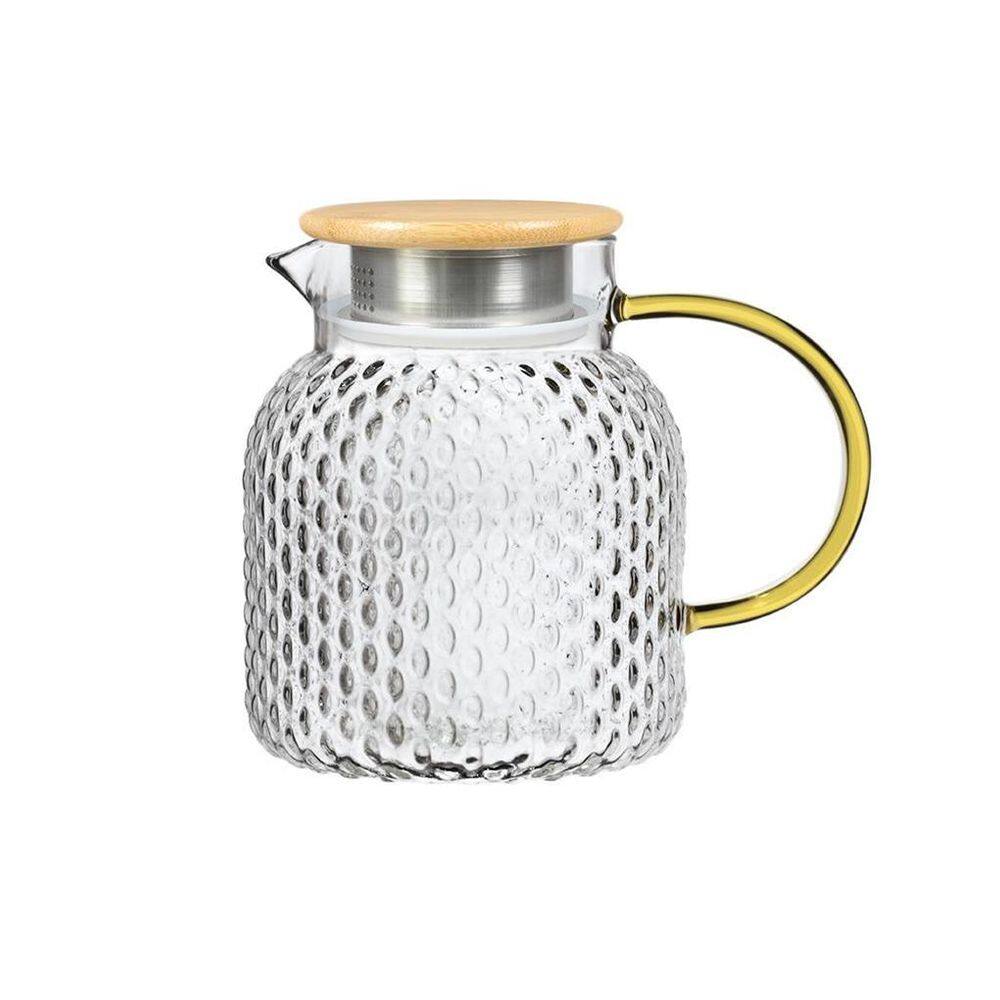 Jarra De Vidro Clivia Com Tampa De Bambu / Inox Hauskraft 1L