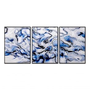 Kit Com 3 Quadros Decorativos 70x50 Cm Abstrato Marmorizado