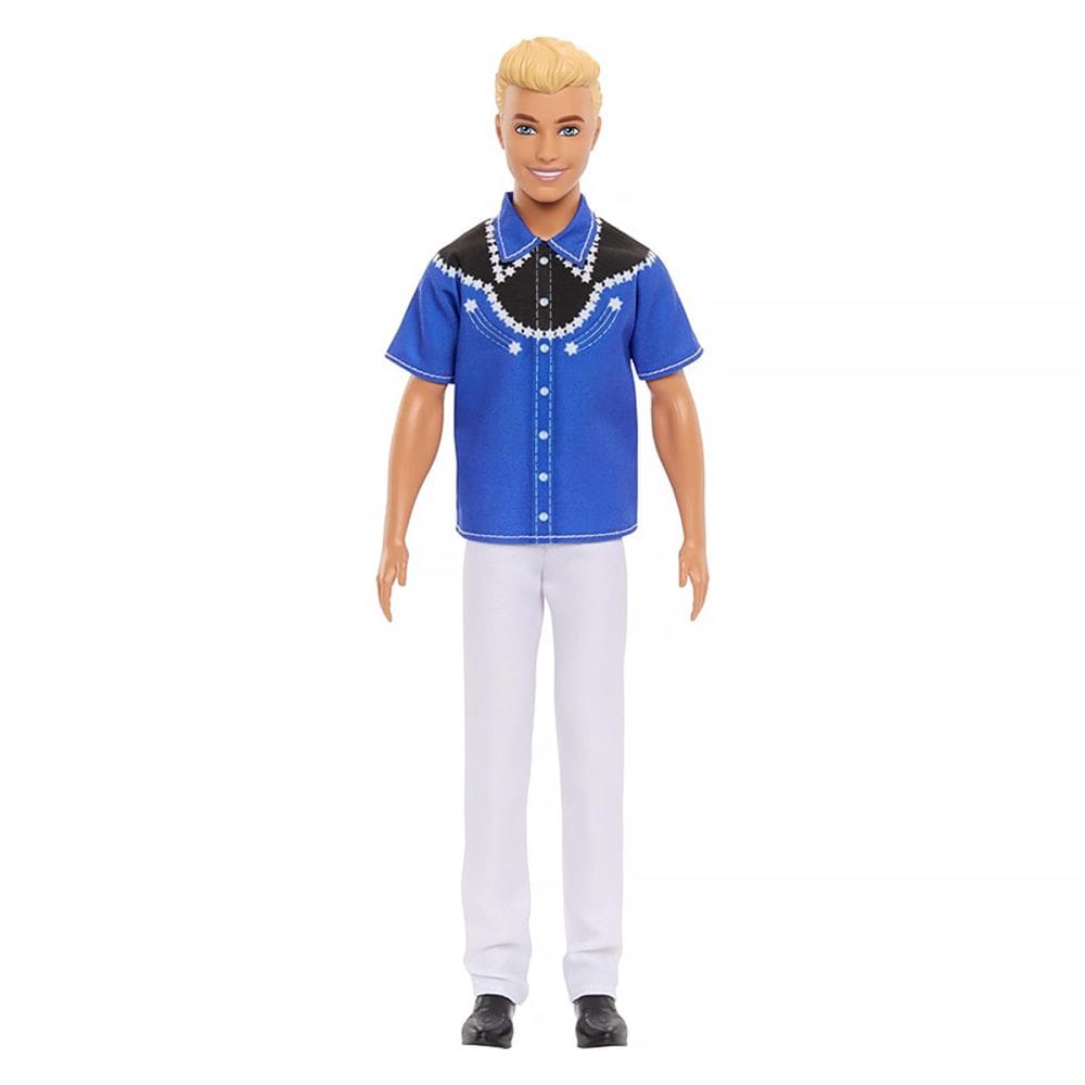 Boneco Ken Fashionista Loiro com Camisa Ocidental e Calça Branca 226 DWK44 HRH25 - Mattel