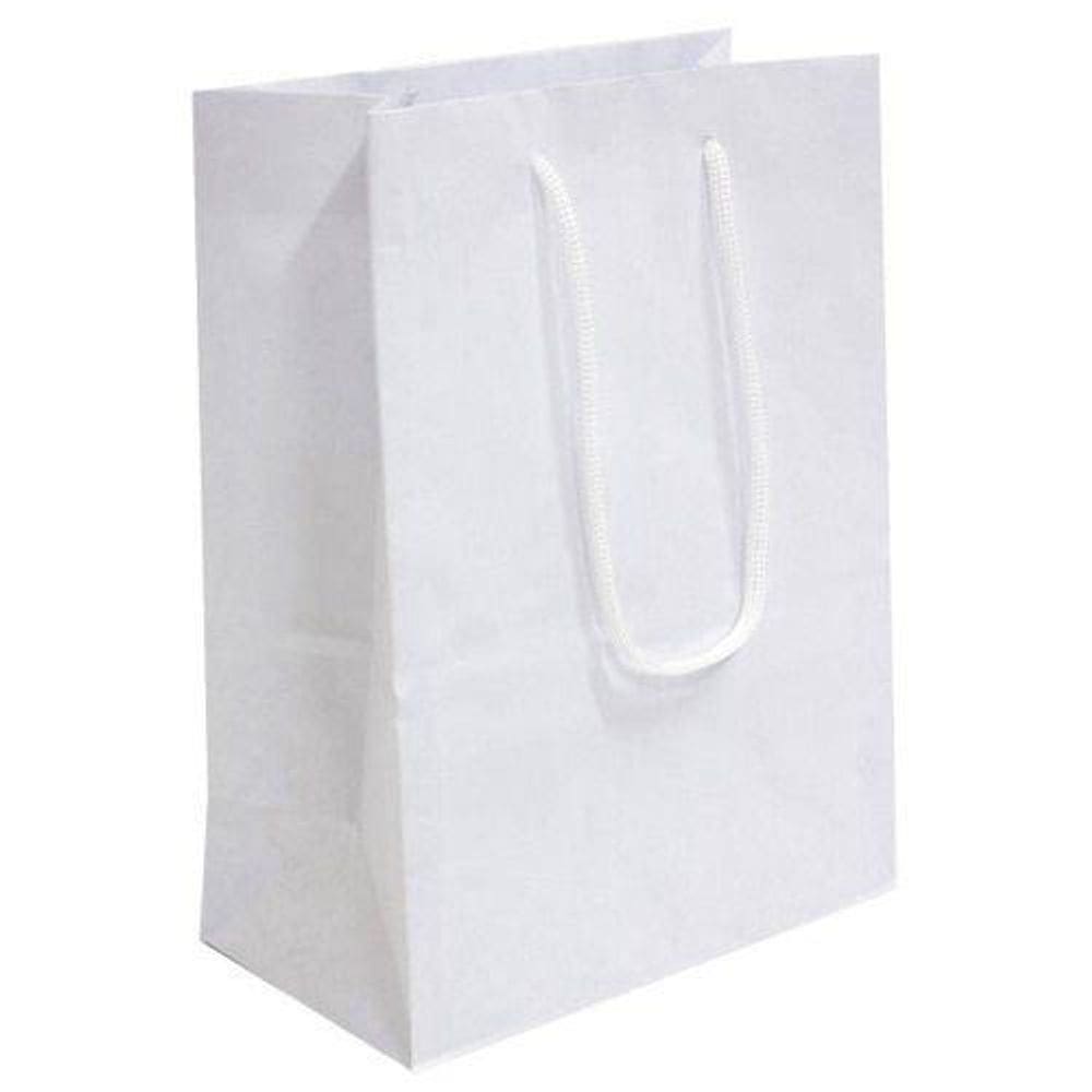 Sacolas De Papel Branca 30 Unidades 25x17x6cm