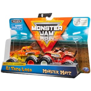 Pacote Duplo Monster Truck Monster Jam El Toro Loco vs Monster Mutt 1:64