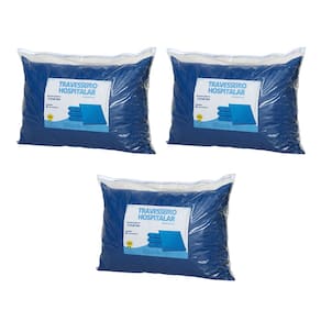 Kit 3 Travesseiro Hospitalar Impermeável 60x40x10cm em Revestimento Courvim