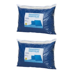 Kit 2 Travesseiro Hospitalar Impermeável 60x40x10cm em Revestimento Courvim