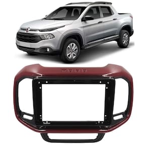 Moldura Painel 2 Din 9 Polegadas Fiat Toro Black Piano Vinho