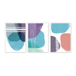 Kit Com 3 Quadros Decorativos 70x50 Cm Abstrato Mancha