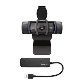 Webcam Logitech C920S HD Pro com obturador de privacidade e hub USB