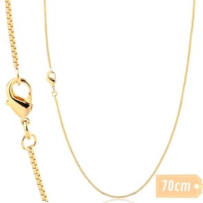 Correntinha Masculina Fina Modelo Veneziana 1Mm/70Cm Banhado