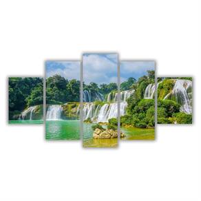 Quadros Mosaico Mdf Paisagem Natureza Cachoeira 115X60Cm