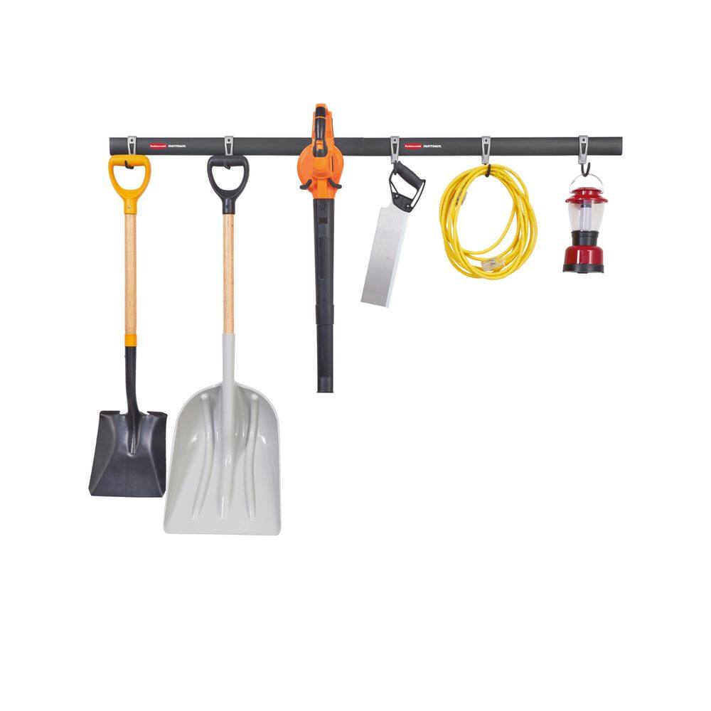 Kit de armazenamento Rubbermaid Garage FastTrack, 8 peças, pequeno, preto