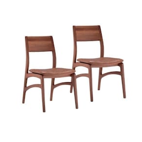 Conjunto 2 Cadeiras Madeira Maciça Alento Champagne/Castanho