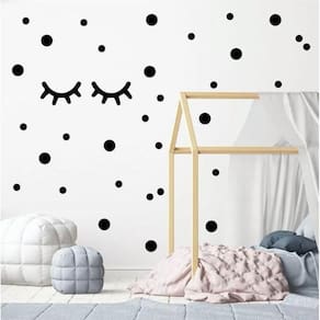 Adesivo Decorativo Bolinhas E Cílios - Adesivos De Parede