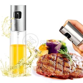 Spray de Cozinha Borrifador de Óleo Azeite e Vinagre Frasco de 100ml Aço Inoxidável - 2 Unidades