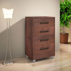 Cômoda Quarto Multiuso Compacta 4 Gavetas - Café