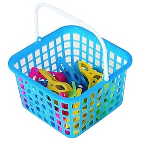 Kit Cesto C/Prendedores Pregadores De Roupa Lavanderia Varal