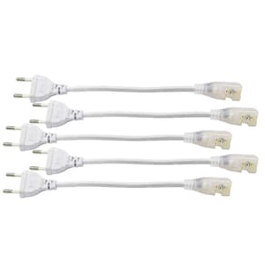 Conector Plug Rabicho para Fita de LED 8mm Kit 5 Unidades Tomada Fonte Iluminaçao Perfil Sanca Teto Gesso