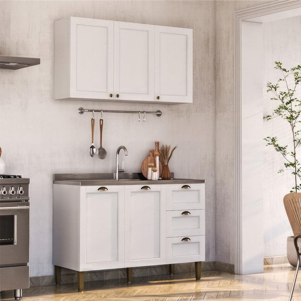 Cozinha Compacta Lavanda 5 PT 3 GV Branca