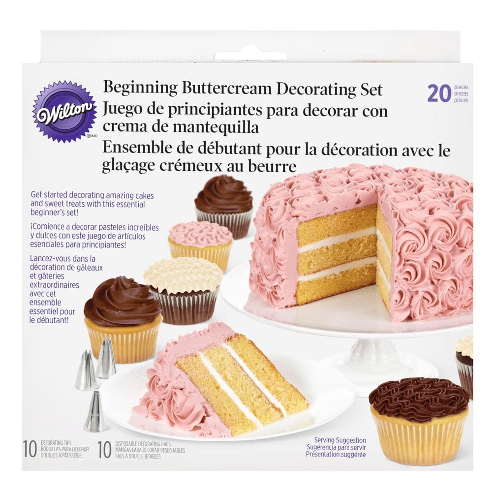 Kit de decoração de bolos Wilton Beginning Buttercream de 20 peças