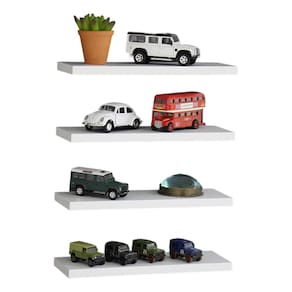 Kit 4 Prateleiras 30x10 Livros Decoração Parede - Branco