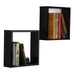 Kit 2 Nichos Prateleira Quadrado 30x10x30 Decoração - Preto