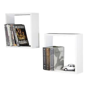 Kit 2 Nichos Prateleira Quadrado 30x10x30 Decoração - Branco