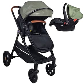 Carrinho De Bebe 3 Em 1 Apolo Verde E Bebe Conforto Aconchego - Passear Baby