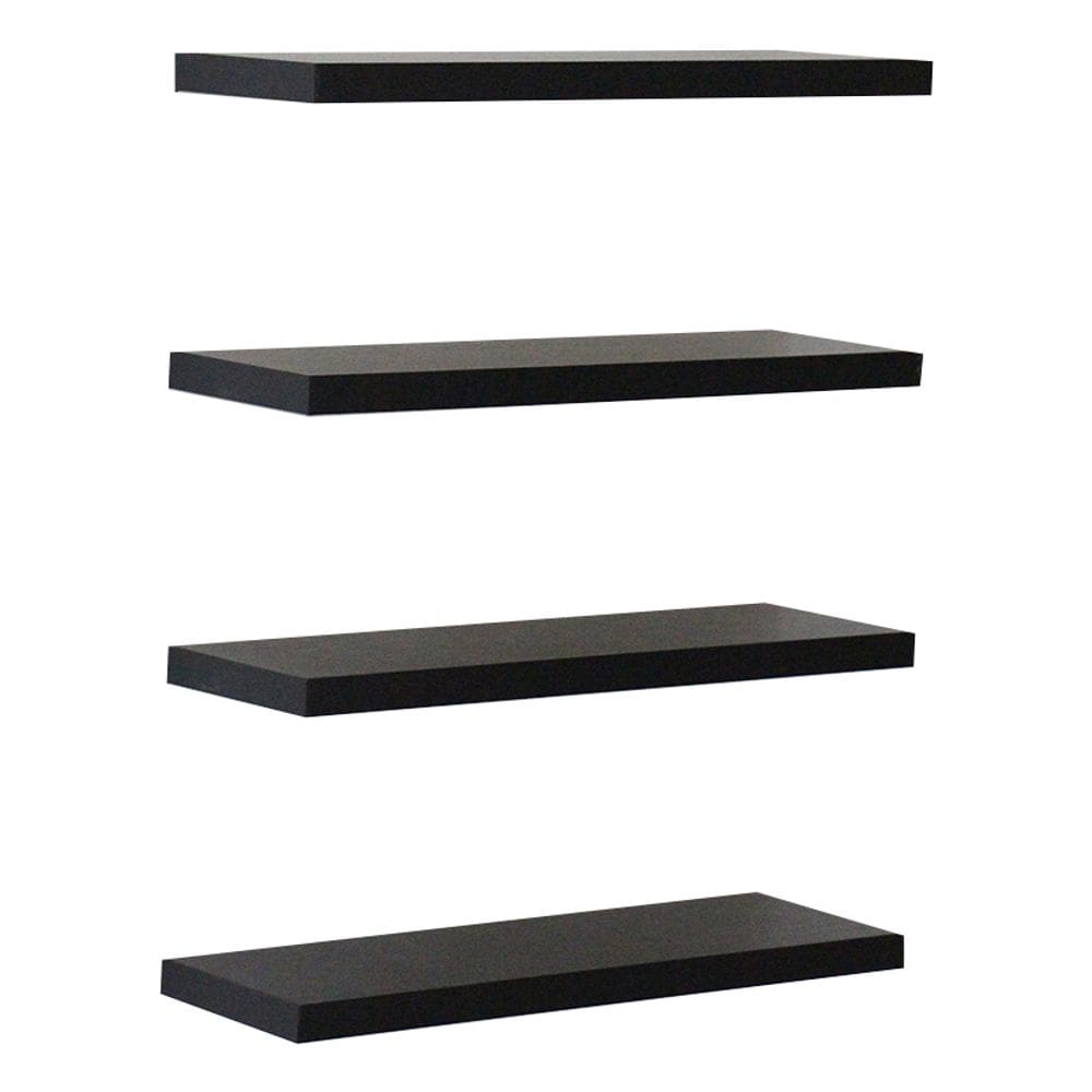 Kit 4 Prateleiras 30x10 Livros Decoração Parede - Preto