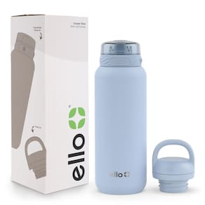 Garrafa de água Ello Cooper 946ml em aço inoxidável com 2 tampas