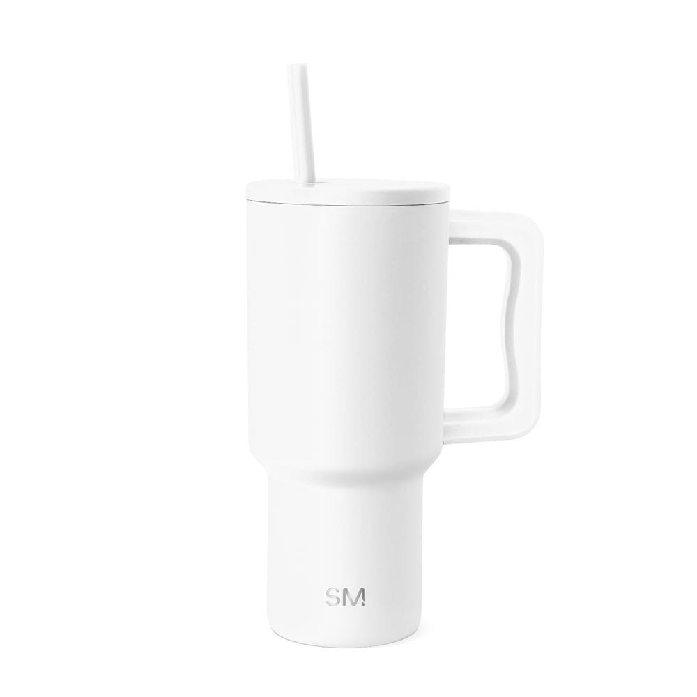 Copo Simple Modern Trek 900 ml com alça e tampa de palha