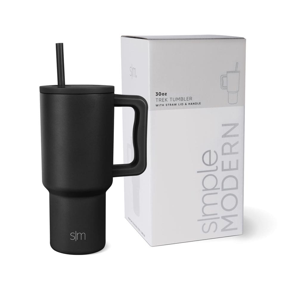 Copo Simple Modern Trek 900 ml com alça e tampa de palha