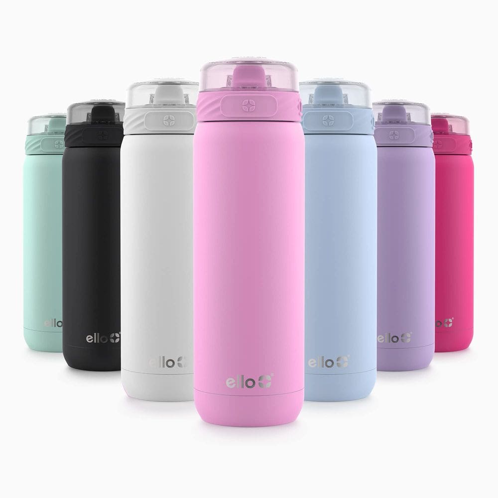 Garrafa de água Ello Cooper 650ml em aço inoxidável com canudo