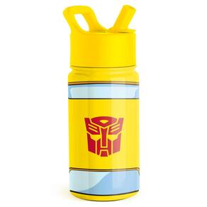 Garrafa de água Simple Modern Transformers Kids 414ml com canudo