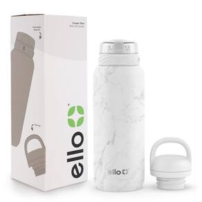 Garrafa de água Ello Cooper 946ml em aço inoxidável branco
