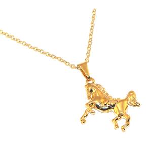 Colar Cordão Cavalo Cavalgada Country Folheado Ouro 18k