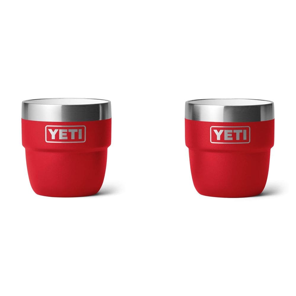 Copo YETI Rambler empilhável de 120 ml em aço inoxidável, pacote com 2 unidades vermelhas