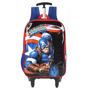 Mochila Capitão América Escolar De Rodinhas Marvel Infantil