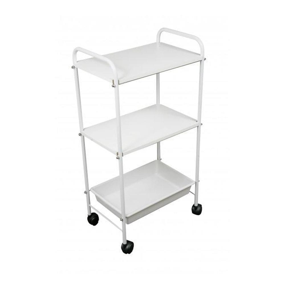 Carrinho Auxiliar 2 Tampos - Branco, Aço