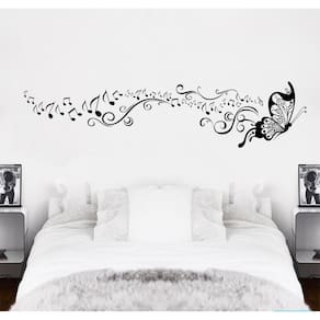 Adesivo Decorativos Borboleta Nota Musical Com 2 Metros