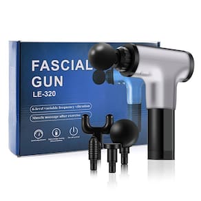 Massageador Pistol Elétrico Fisioterapia Alívio Muscular 6 Níveis - Fascial Gun LE-320 Prata