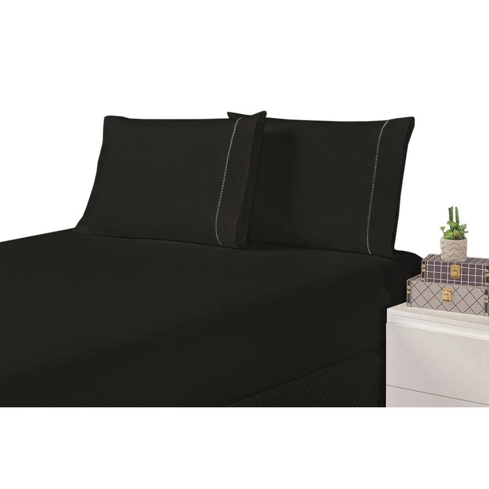 Jogo De Cama Laura Casal Preto