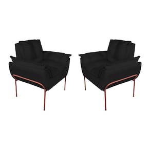 Kit Poltrona Decorativa para Consultório Base Cobre Suede - Vallisa Decor