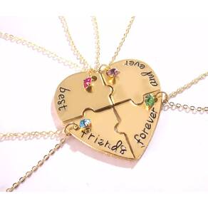 4 Colares Best Friends Eternas Amigas Folheado a Ouro 18k