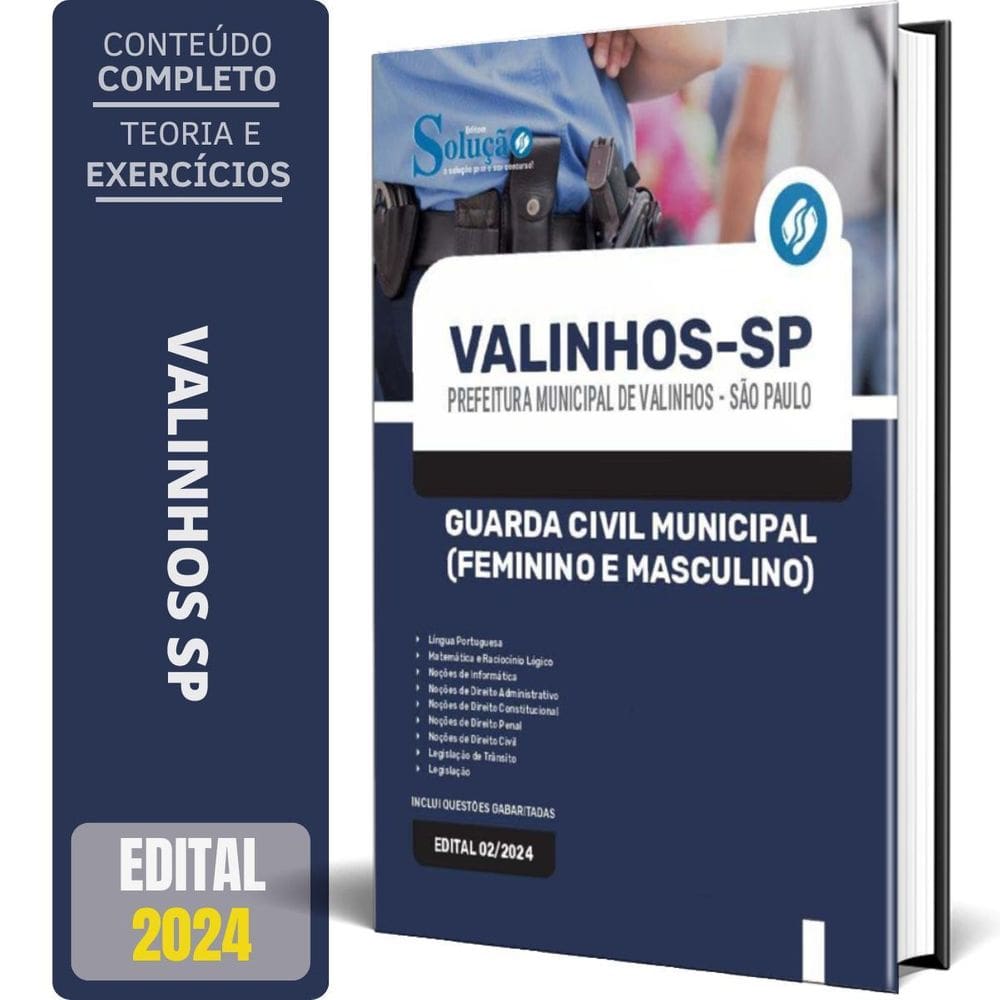 Apostila Prefeitura Valinhos Sp 2024 Guarda Civil Municipal