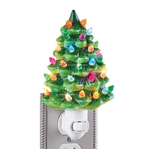 Night Light Collections Etc. Árvore de Natal de cerâmica de 6 cm verde