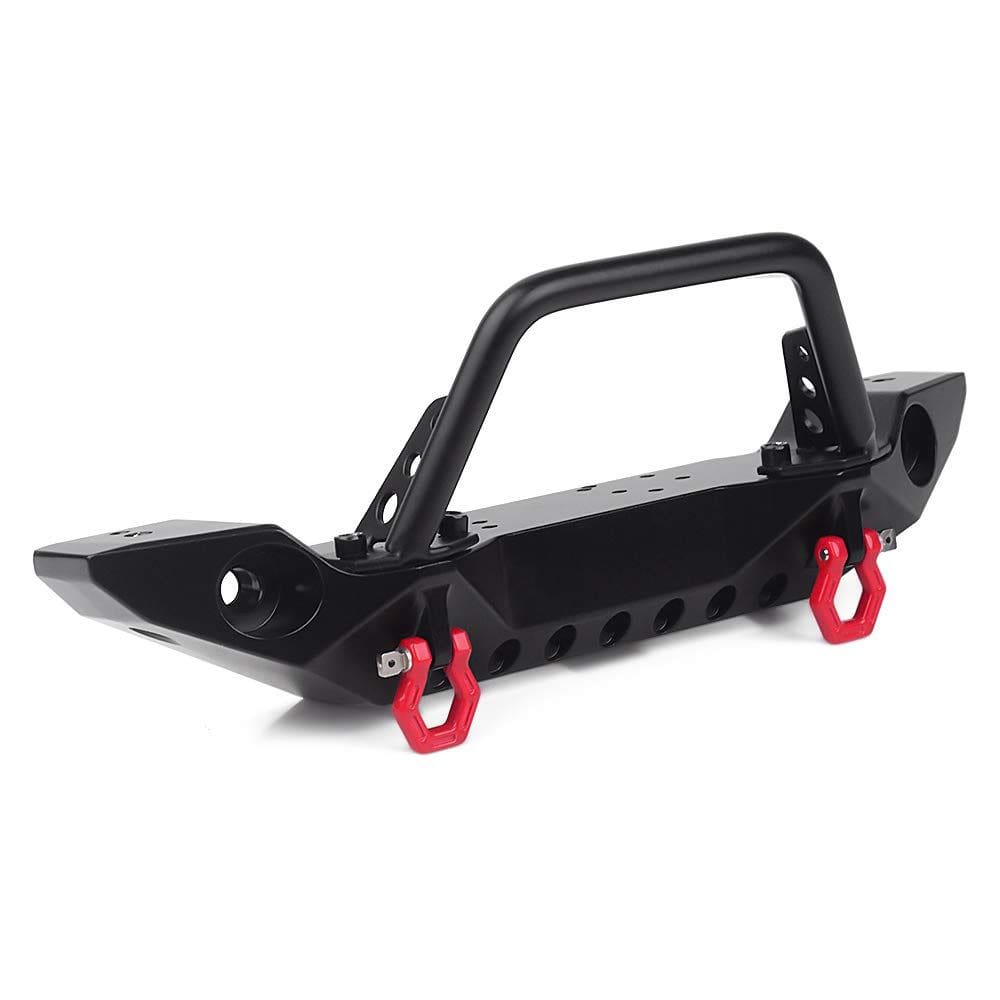 Pára-choque dianteiro em metal com luzes LED para 1/10 RC Crawler