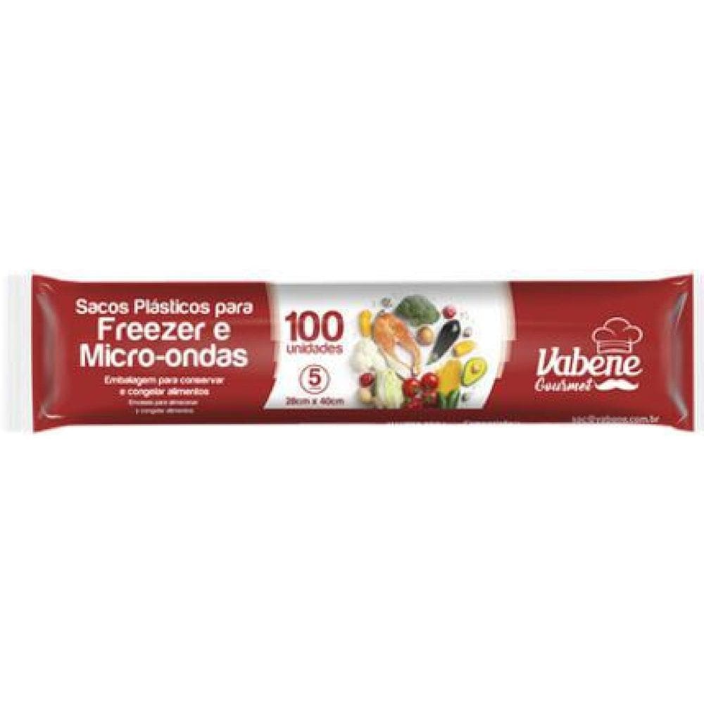 Saco Freezer 28X40Cm Vabene 100 unidades - 5L