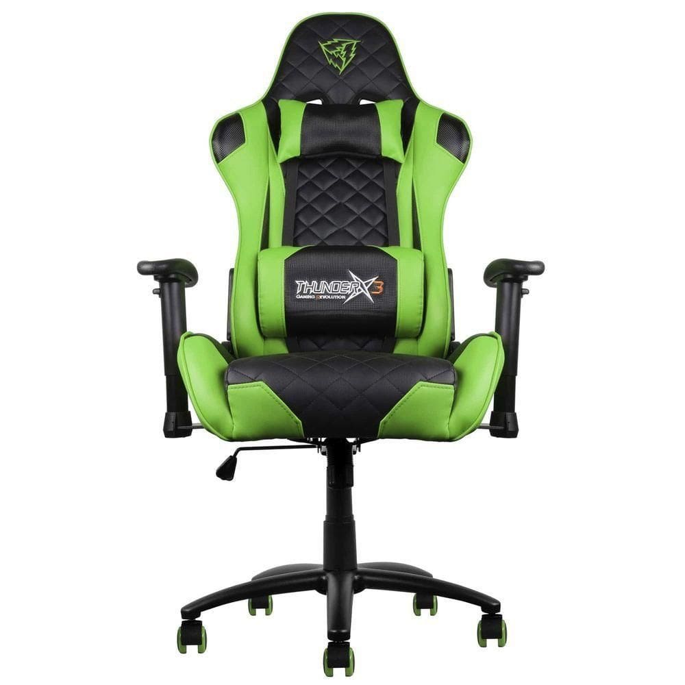 Cadeira Gamer  TGC12 Preta/verde ThunderX3