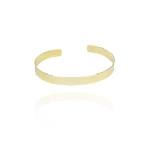 Bracelete Liso Largo Folheado Em Ouro 18k [f027]