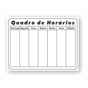 Quadro Planejamento Mensal - Planner - Horario 02