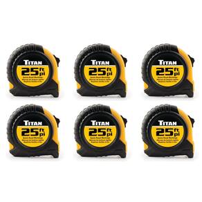 Conjunto de fita métrica Titan 10925 7,6 m com marcações fáceis de ler