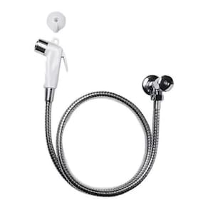 Ducha Higiencia Pop Branca Com Registro Flexivel 1,2M Blukit